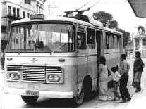 Electric trolley bus in Kathmandu